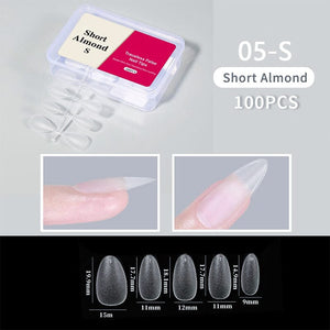 100pcs/box Matte Clear False Nail Tips Nail Tips No Brand 05 