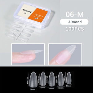 100pcs/box Matte Clear False Nail Tips Nail Tips No Brand 06 