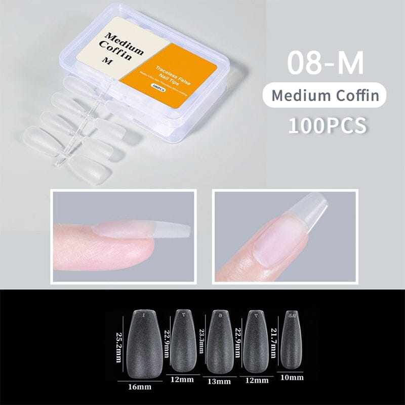100pcs/box Matte Clear False Nail Tips Nail Tips No Brand 08 