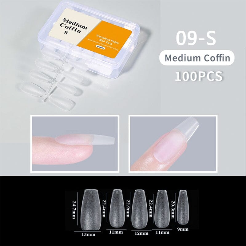 100pcs/box Matte Clear False Nail Tips Nail Tips No Brand 09 