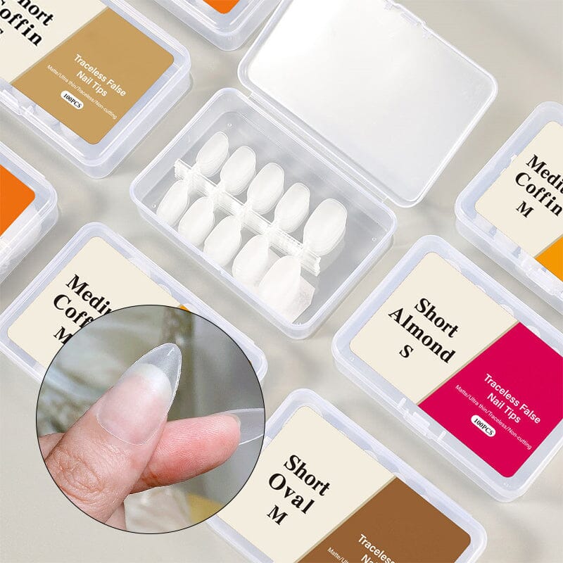 100pcs/box Matte Clear False Nail Tips Nail Tips No Brand 