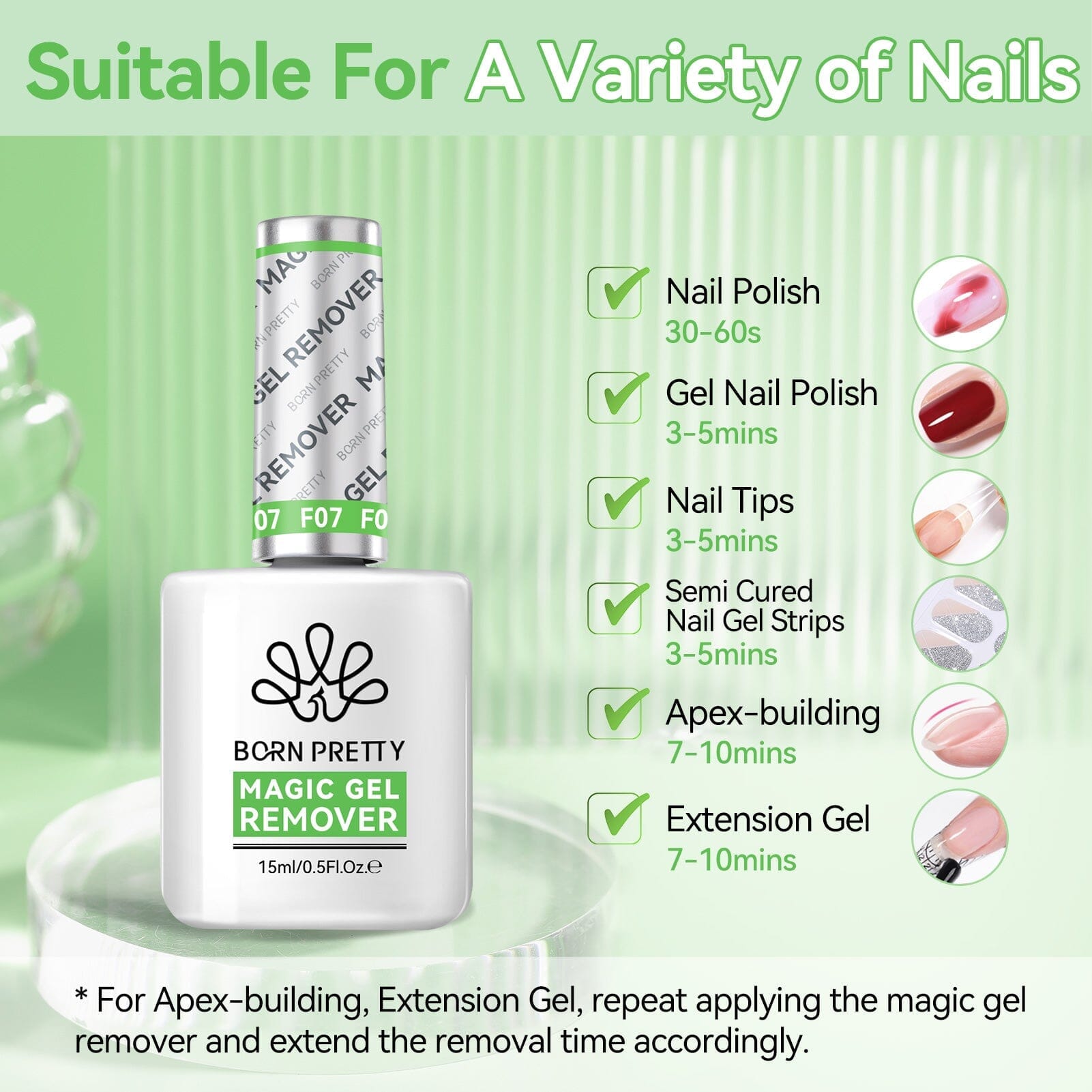 Magic Gel Remover New Upgrade Acetone-Free 15ml Gel Nail Polish BORN PRETTY 