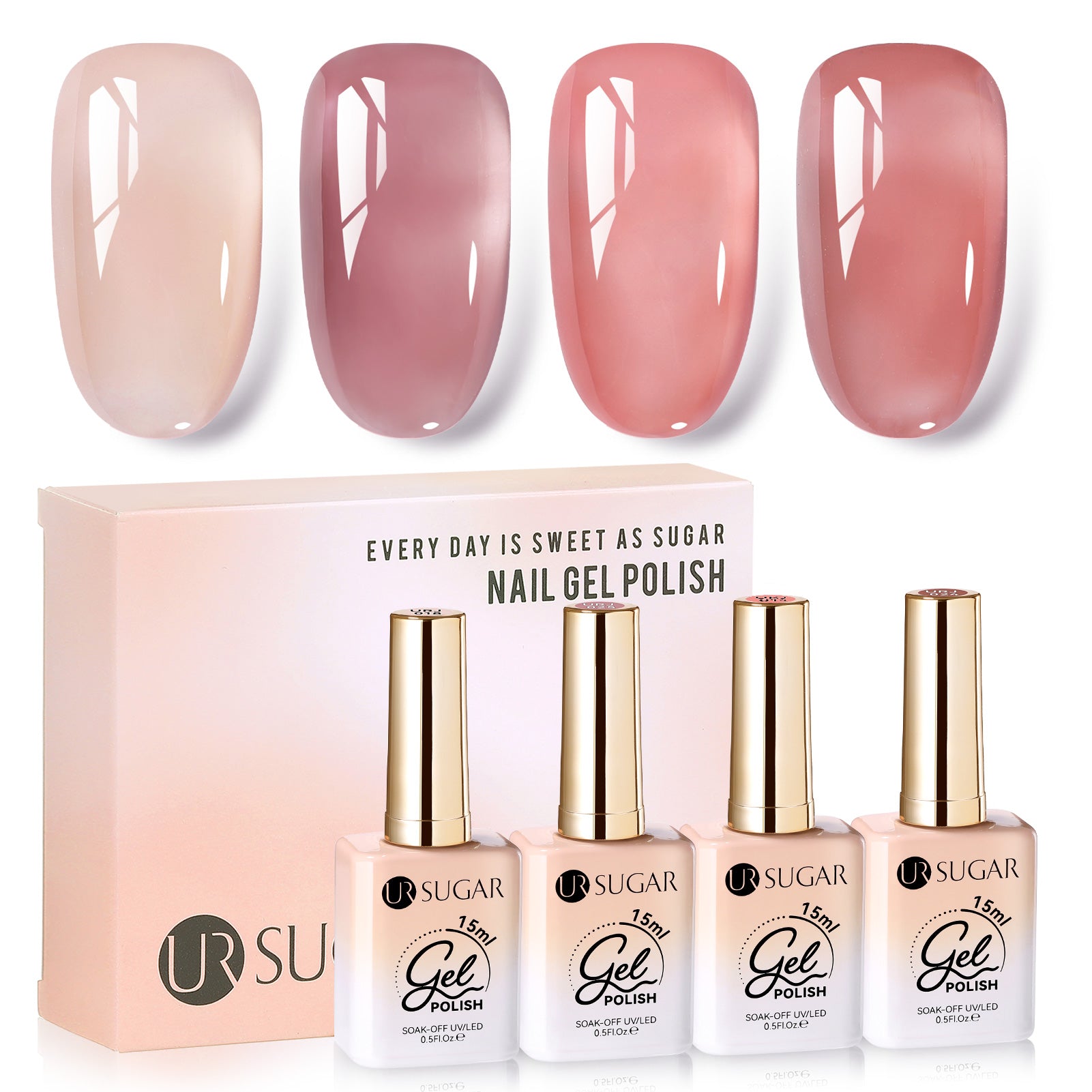 4 Colors Jelly Gel Set #1 Soft Veil 15ml