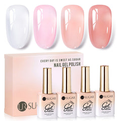 4 Colors Jelly Gel Set #2 Sheer Petal 15ml Gel Nail Polish UR SUGAR 