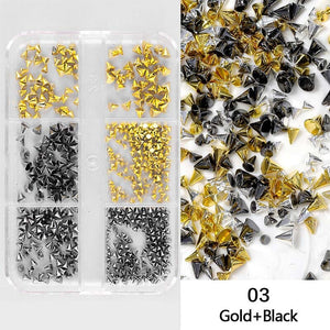 6 Grids Metal Star Rivet 3D Nail Decorations Nail Decoration No Brand 03 