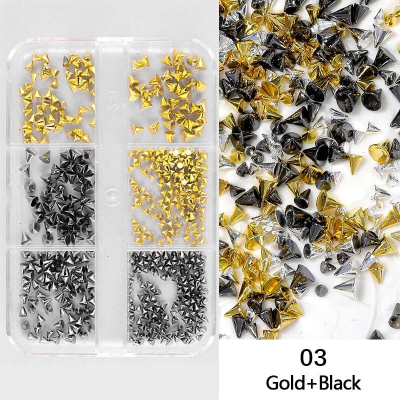 6 Grids Metal Star Rivet 3D Nail Decorations Nail Decoration No Brand 03 