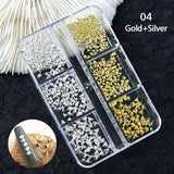 6 Grids Metal Star Rivet 3D Nail Decorations Nail Decoration No Brand 04 