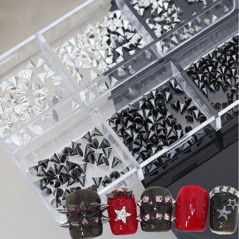6 Grids Metal Star Rivet 3D Nail Decorations Nail Decoration No Brand 