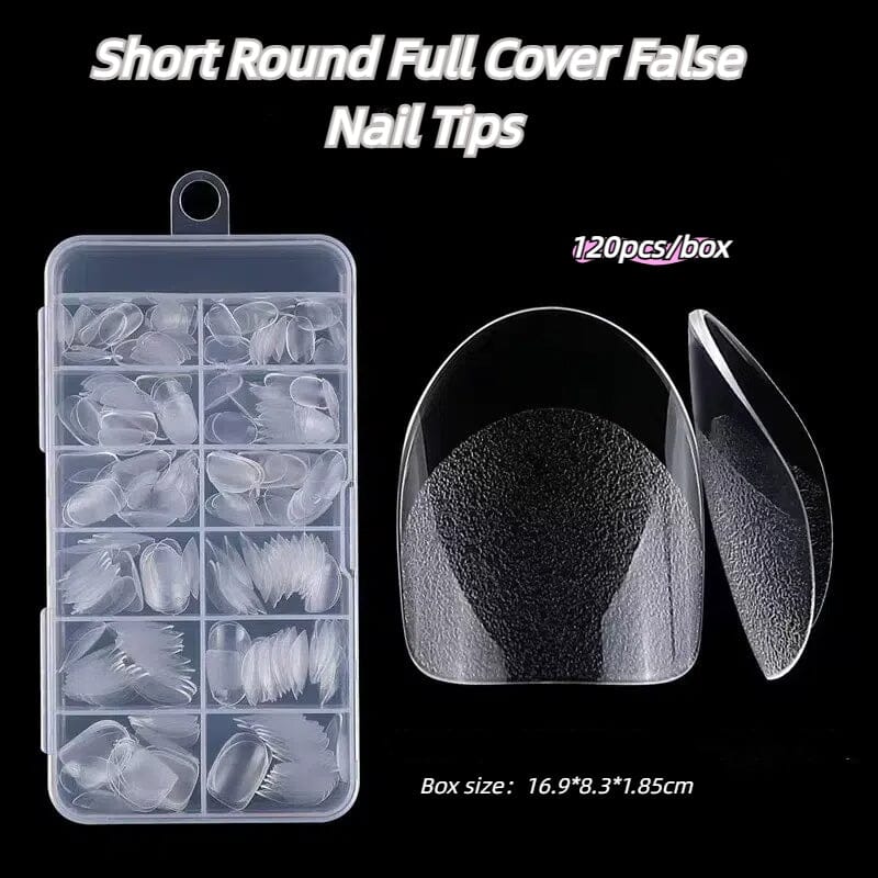 120pcs Short Oval Full Cover False Nail Tips Nail Tips No Brand 