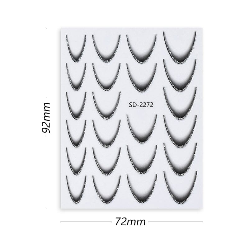 French Gradient Line 3D Nail Sticker SD2261-2272 Nail Sticker No Brand 