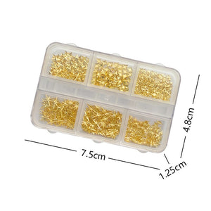 6 Grids Gold Silver Alloy Star Bowknot Nail Decoration Nail Decoration No Brand 