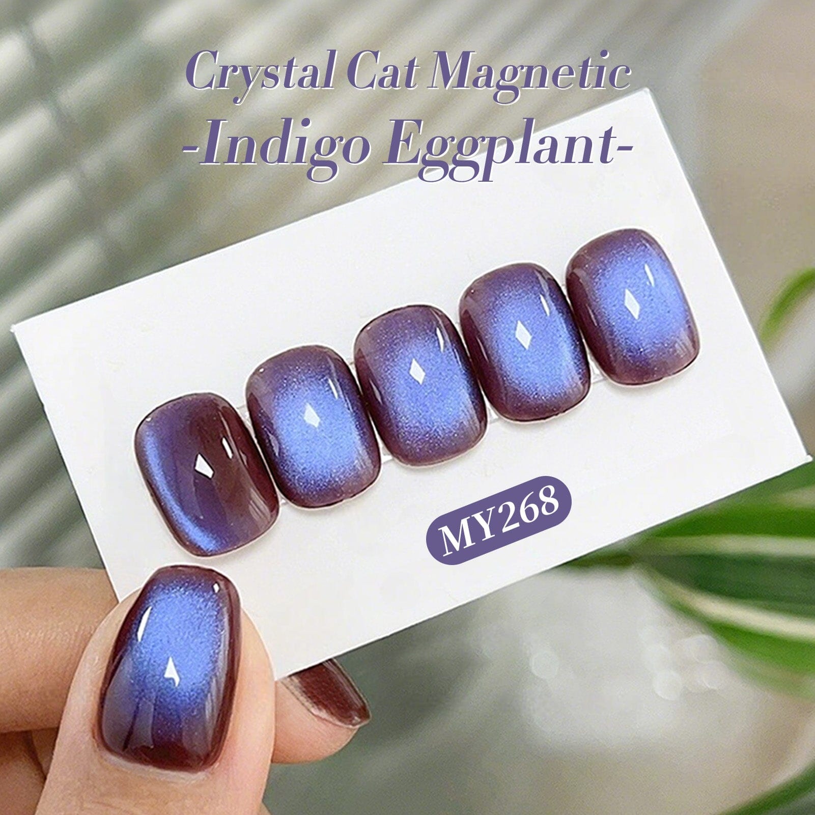 Blue Purple Colored Cat Magnetic Gel Polish MY268 Indigo Eggplant 15ml Gel Nail Polish BORN PRETTY 