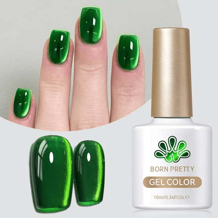 GreenColoredCatMagneticGelPolishMY269ImperialGreen10ml