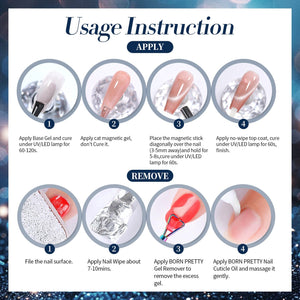 Blue Pearl Cat Magnetic Gel Polish 15ml Gel Nail Polish BORN PRETTY 