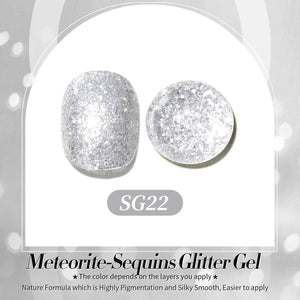 Silver Glitter Gel Polish SG22 Meteorite 15ml Gel Nail Polish BORN PRETTY 