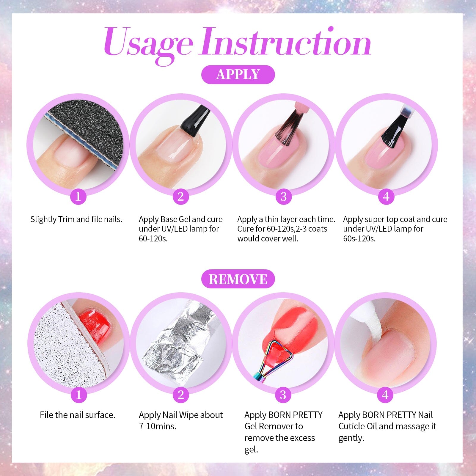 6 Colors Reflective Glitter Gel Polish Set T15 Crush Starlight 7ml Gel Nail Polish BORN PRETTY 