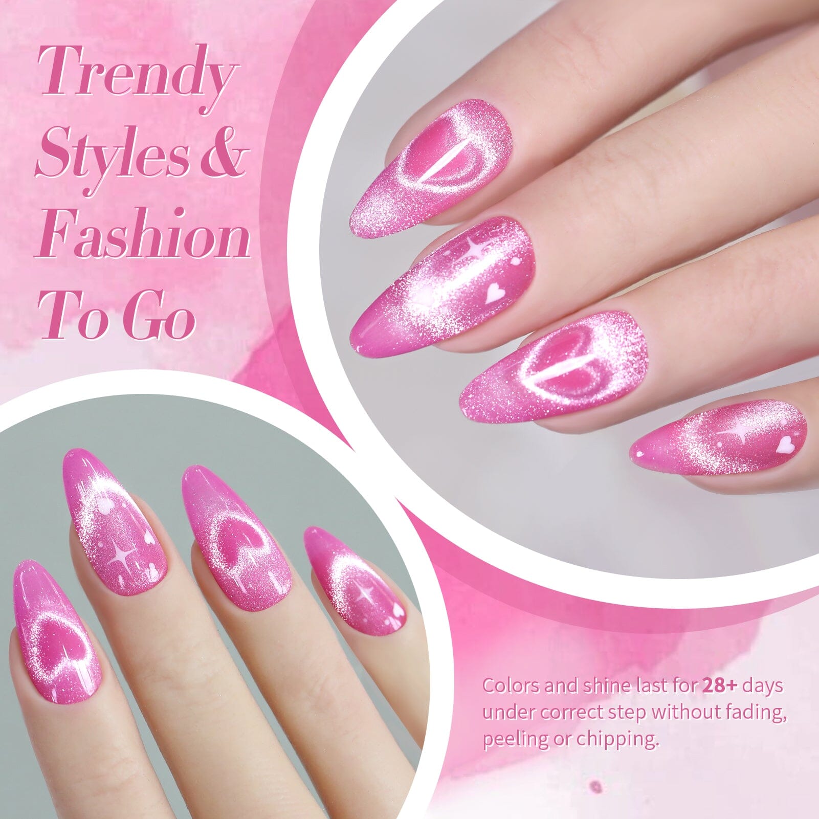 Pink Crystal Cat Magnetic Gel Polish MY274 Love Letter 15ml Gel Nail Polish BORN PRETTY 