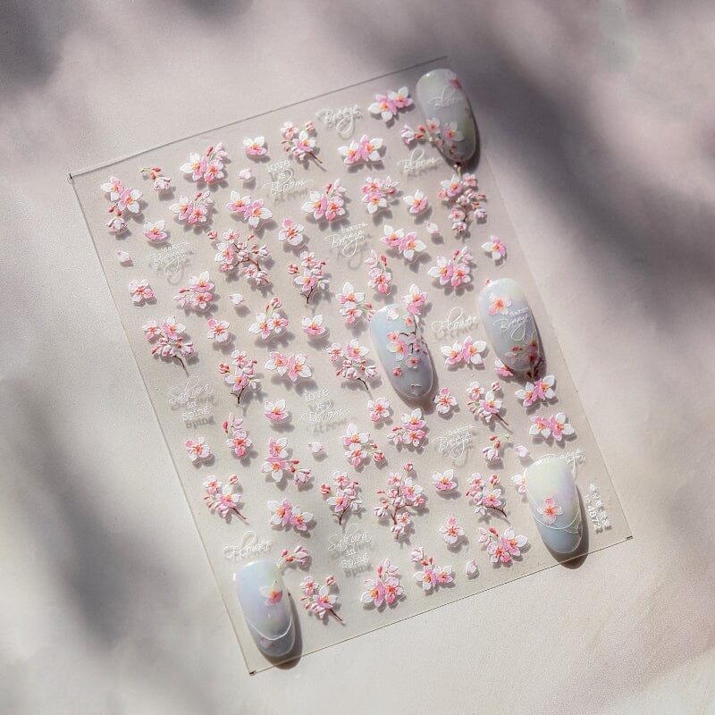 Spring Flowers Blooming Sakura Nail Sticker Nail Sticker No Brand 