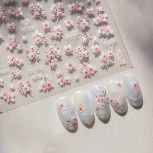 Spring Flowers Blooming Sakura Nail Sticker Nail Sticker No Brand 