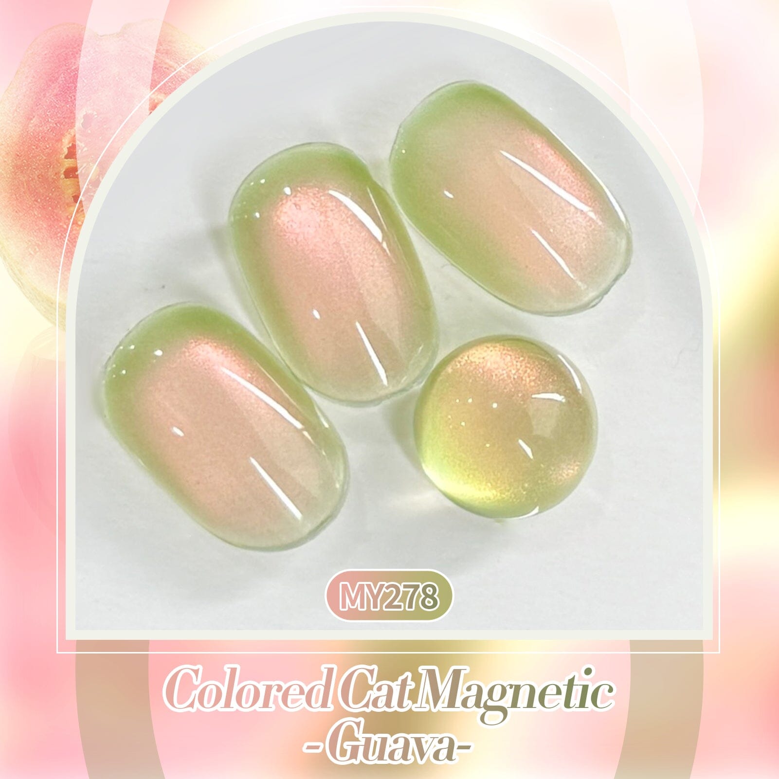 Green Colored Cat Magnetic Gel Polish MY278 Guava 15ml Gel Nail Polish BORN PRETTY 