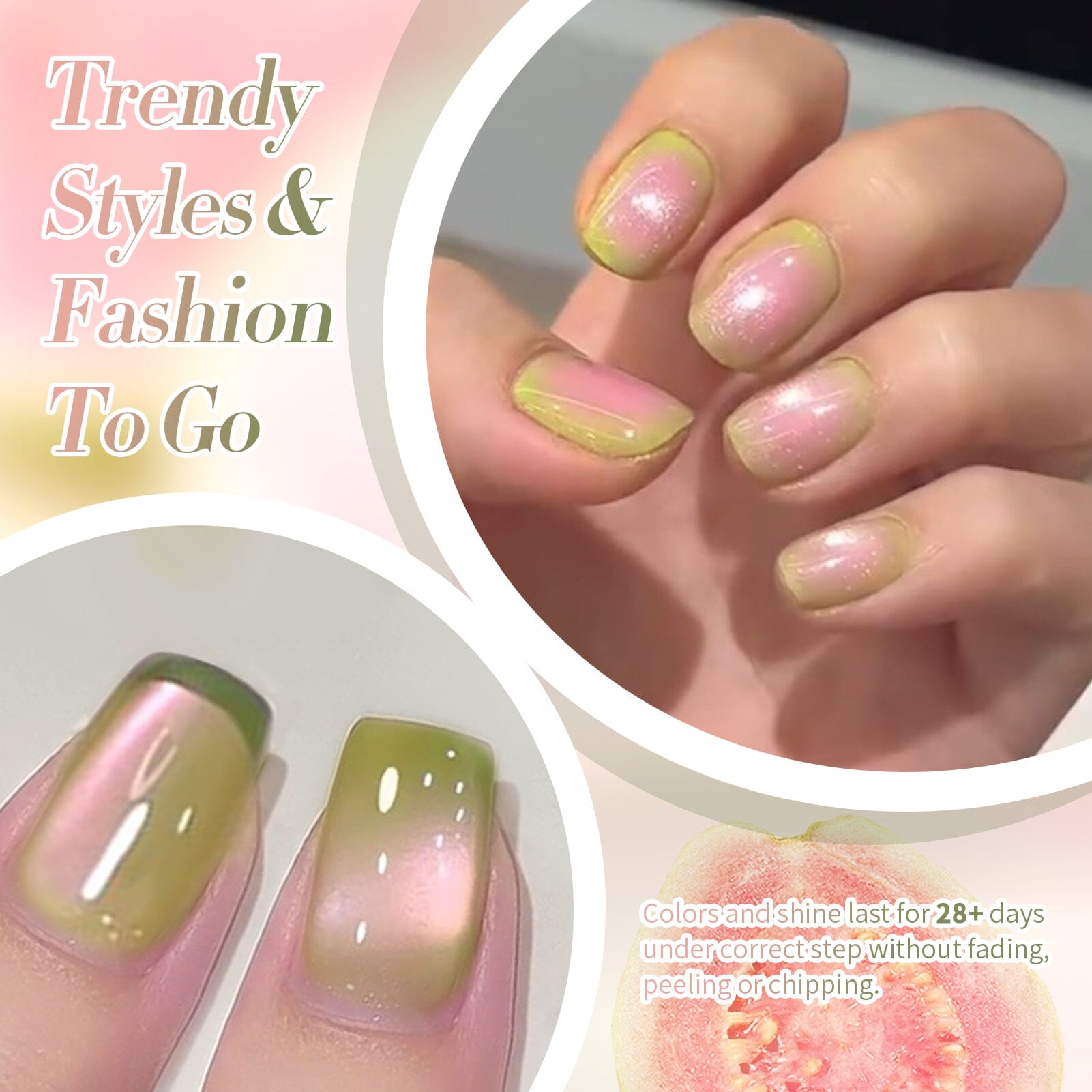 Green Colored Cat Magnetic Gel Polish MY278 Guava 15ml Gel Nail Polish BORN PRETTY 