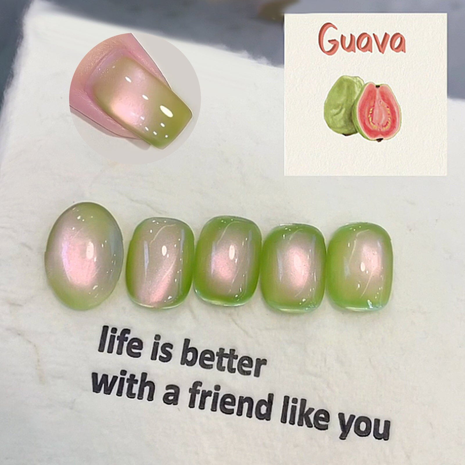 Green Colored Cat Magnetic Gel Polish MY278 Guava 15ml Gel Nail Polish BORN PRETTY 