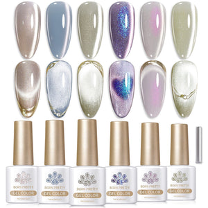 [US ONLY] 6 Colors Grey Cat Magnetic Gel Set M44 Celestial Vault 7ml Gel Nail Polish BORN PRETTY 