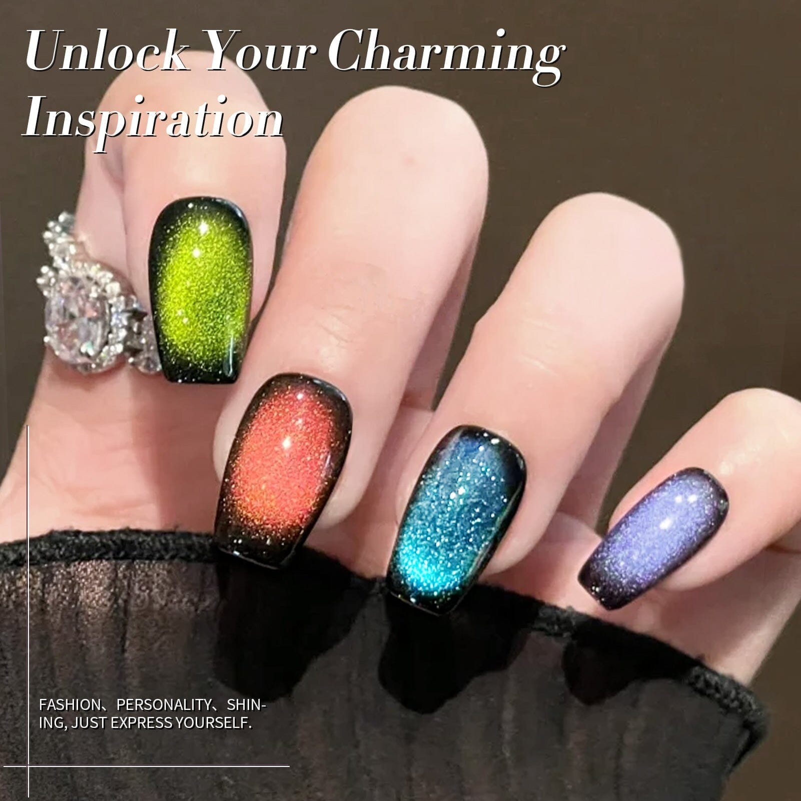 6 Colors Colored Cat Magnetic Gel Polish Set M45 Orange Star 7ml Gel Nail Polish BORN PRETTY 