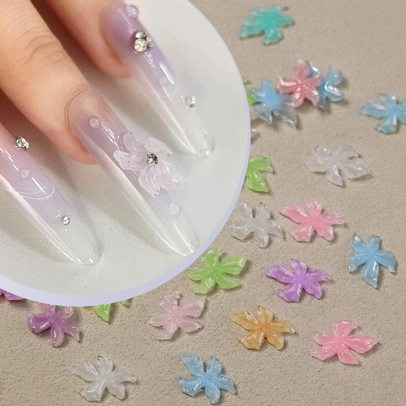 50pcs Multicolor Lily Spring 3D Nail Decorations Nail Decoration No Brand 