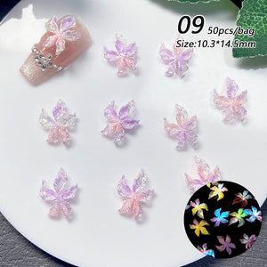 50pcs Colorful Luminous 3D Nail Decorations Resin Lily Flowers Nail Decoration No Brand 09 
