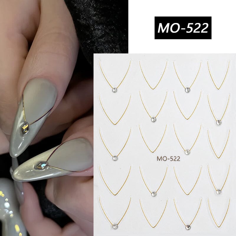 Gold Silver Starlight 3D Nail Sticker Nail Sticker No Brand 01 