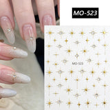 Gold Silver Starlight 3D Nail Sticker Nail Sticker No Brand 03 
