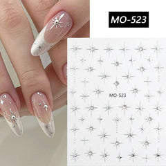 Gold Silver Starlight 3D Nail Sticker Nail Sticker No Brand 04 