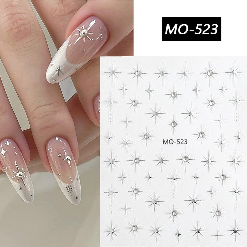 Gold Silver Starlight 3D Nail Sticker Nail Sticker No Brand 04 