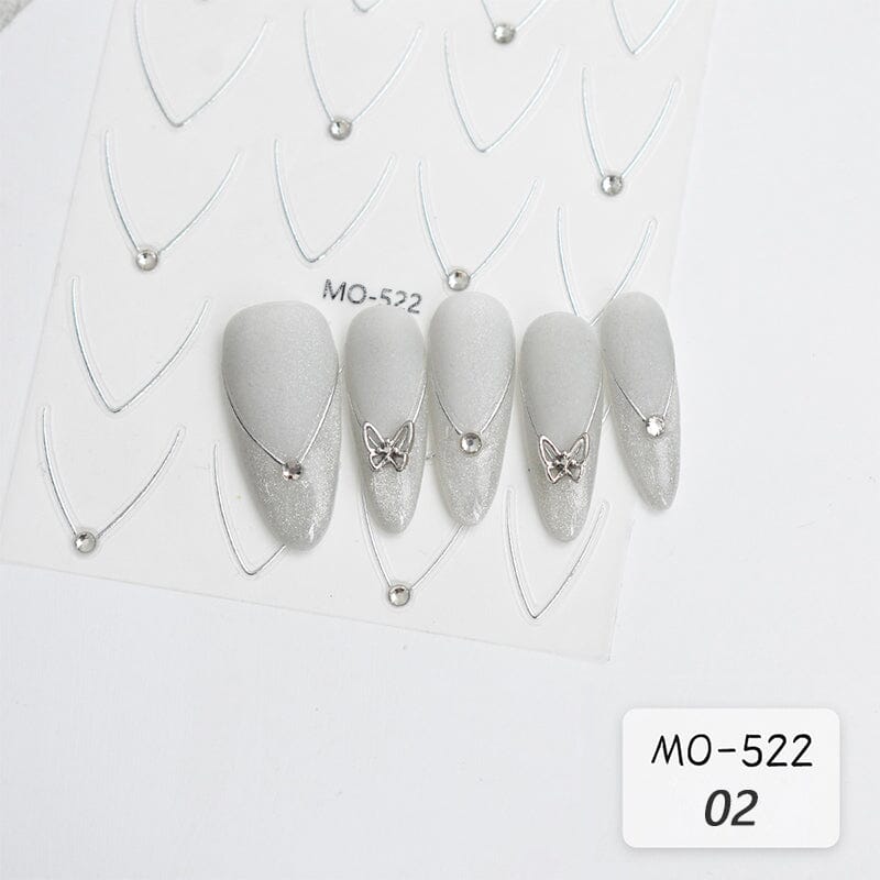 Gold Silver Starlight 3D Nail Sticker Nail Sticker No Brand 