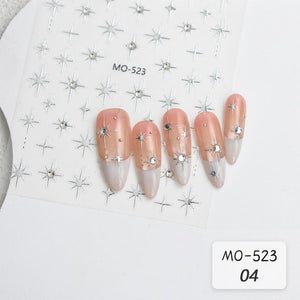 Gold Silver Starlight 3D Nail Sticker Nail Sticker No Brand 