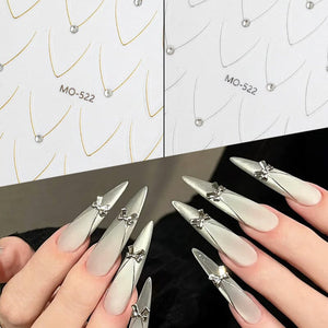 Gold Silver Starlight 3D Nail Sticker Nail Sticker No Brand 