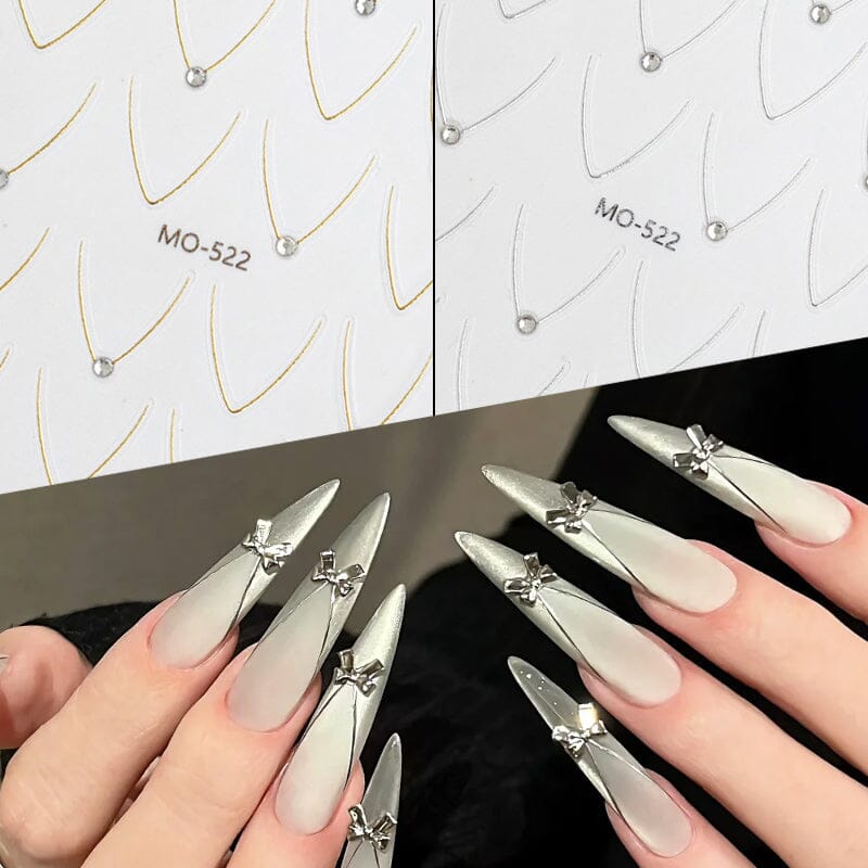 Gold Silver Starlight 3D Nail Sticker Nail Sticker No Brand 