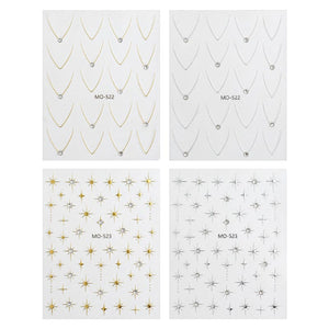 Gold Silver Starlight 3D Nail Sticker Nail Sticker No Brand 