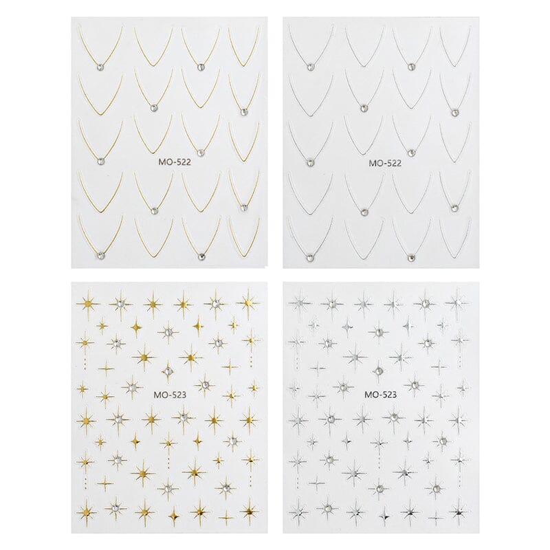 Gold Silver Starlight 3D Nail Sticker Nail Sticker No Brand 
