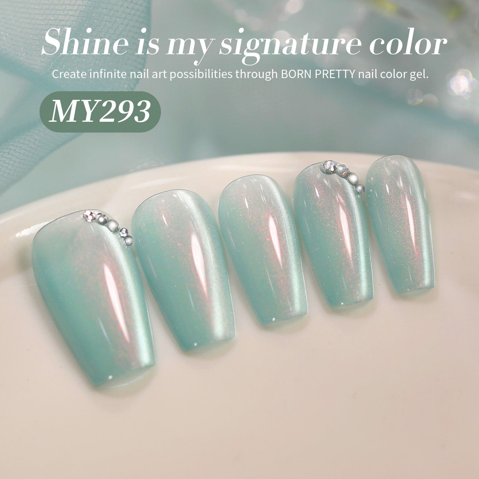 Green Aurora Cat Magnetic Gel Polish MY293 Tuberose 15ml Gel Nail Polish BORN PRETTY 