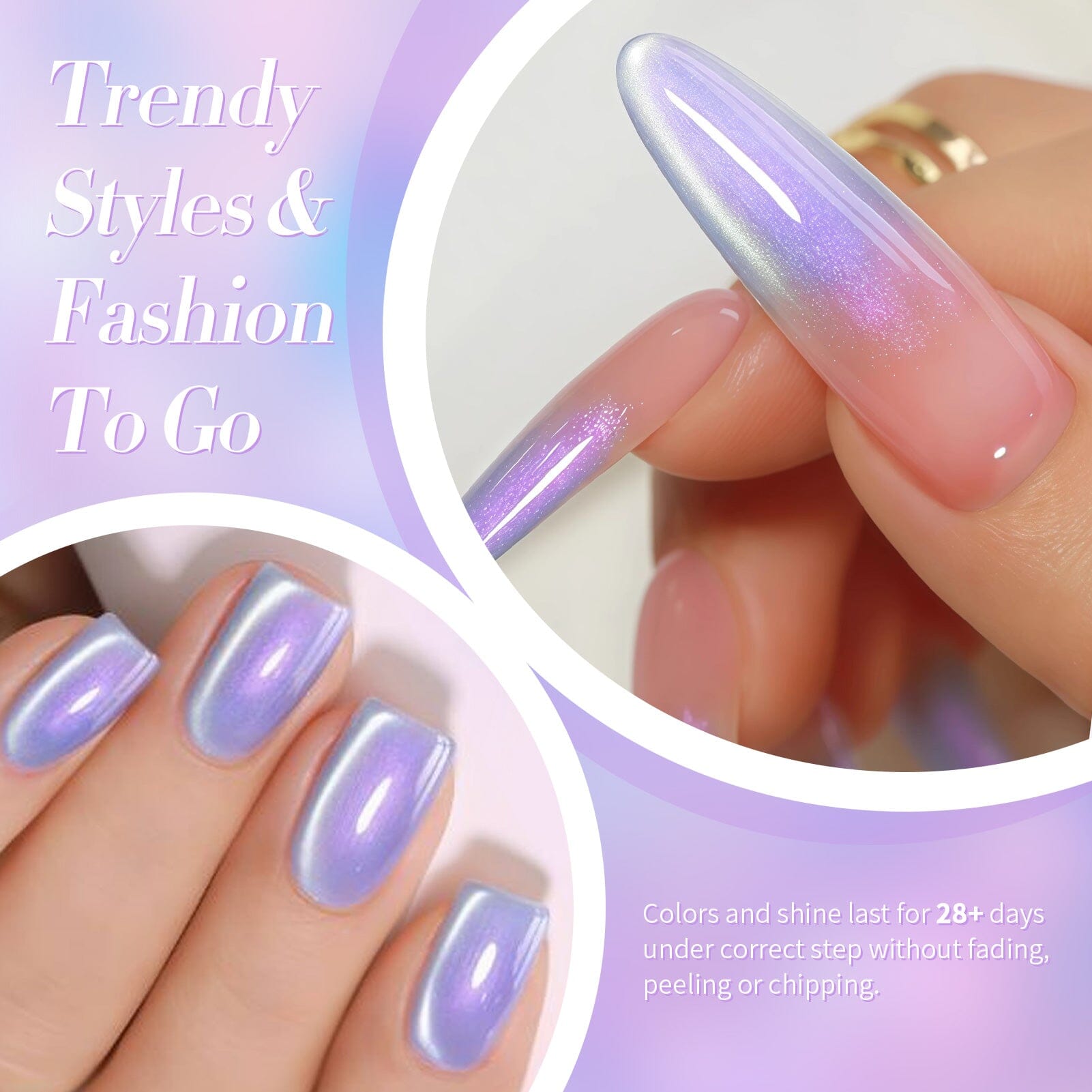 Purple Aurora Cat Magnetic Gel Polish MY294 Fairy Purple 15ml Gel Nail Polish BORN PRETTY 