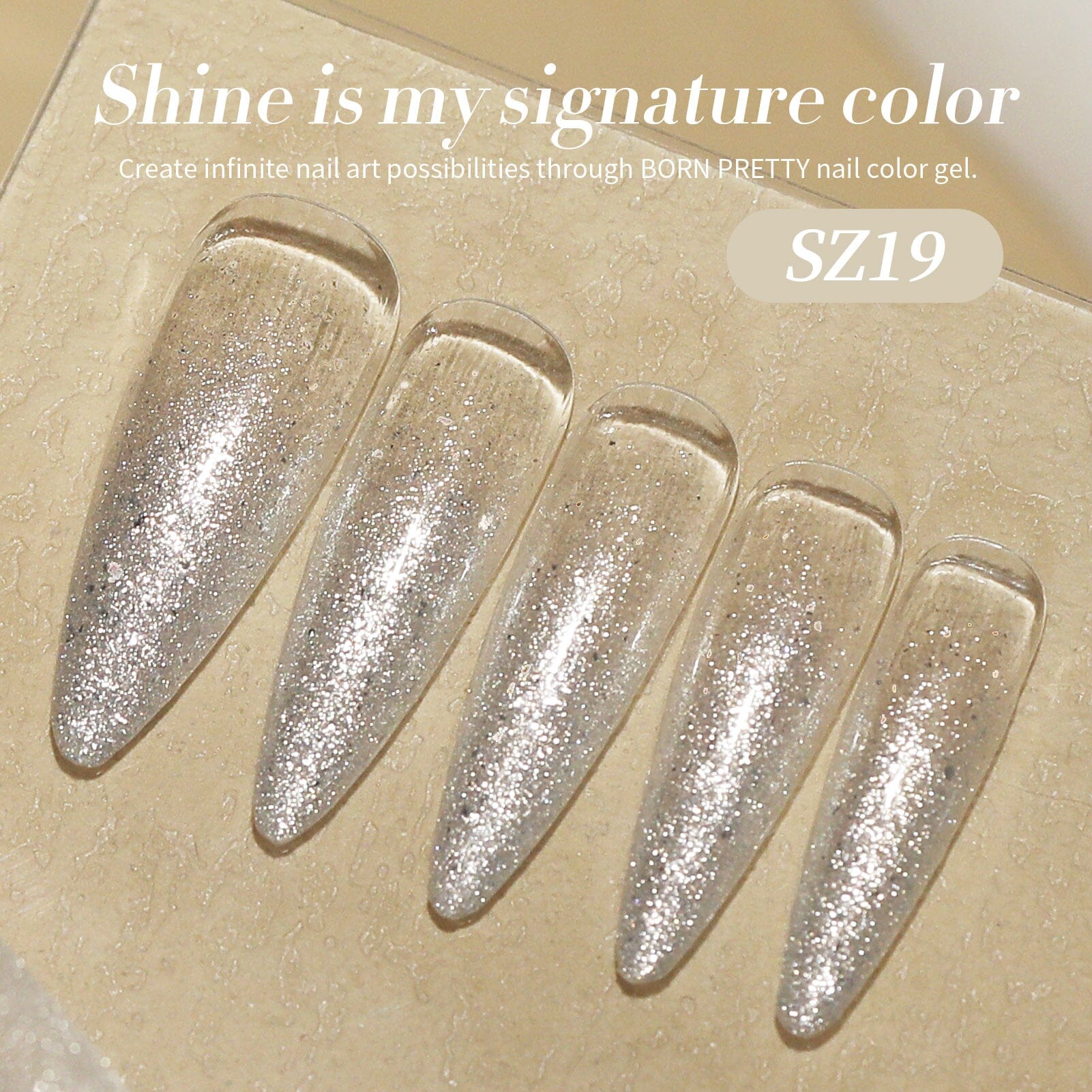 Silver Reflective Glitter Gel Polish SZ19 Neptune 15ml Gel Nail Polish BORN PRETTY 
