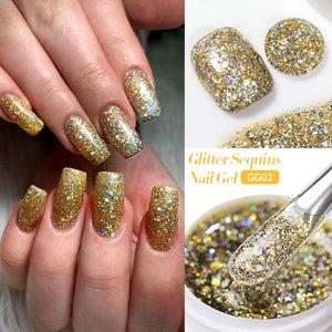 Glitter Sequins Nail Gel 7ml Gel Nail Polish LILYCUTE 
