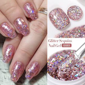 Glitter Sequins Nail Gel 7ml Gel Nail Polish LILYCUTE 