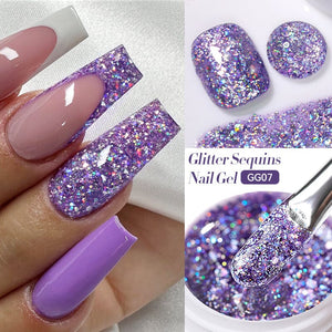 Glitter Sequins Nail Gel 7ml Gel Nail Polish LILYCUTE 