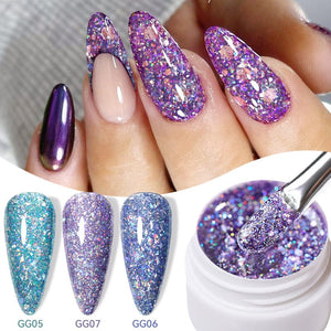 Glitter Sequins Nail Gel 7ml Gel Nail Polish LILYCUTE 