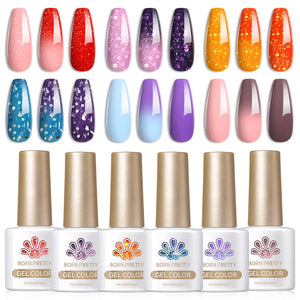 6 Colors Temperature-changing Gel Polish Set T16 NeoWave 7ml Gel Nail Polish BORN PRETTY 