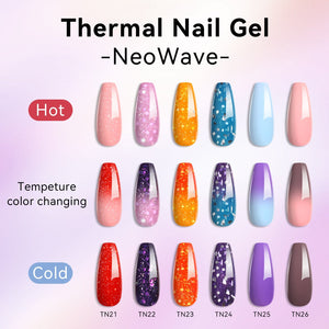 6 Colors Temperature-changing Gel Polish Set T16 NeoWave 7ml Gel Nail Polish BORN PRETTY 