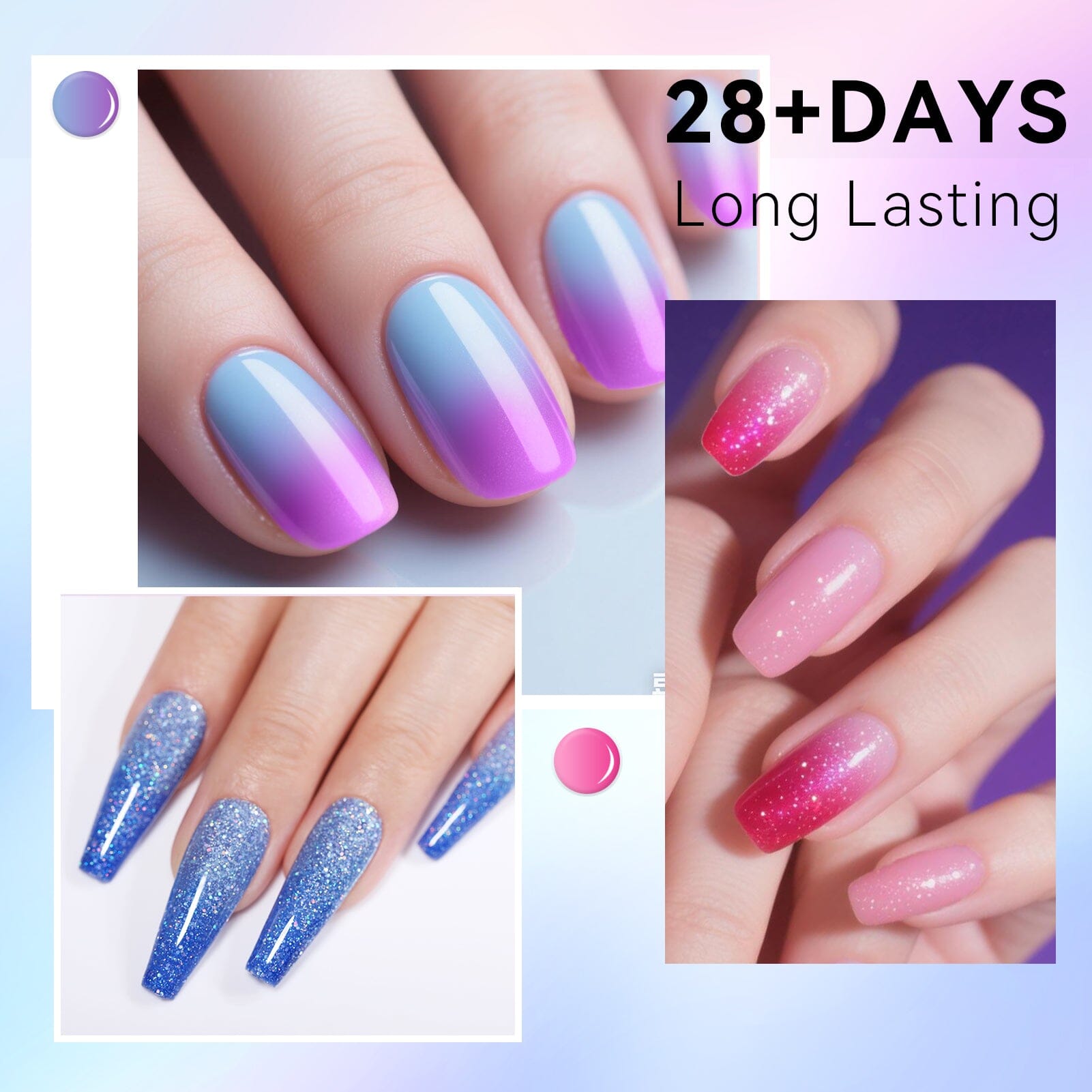 6 Colors Temperature-changing Gel Polish Set T17 ThermoScape 7ml Gel Nail Polish BORN PRETTY 